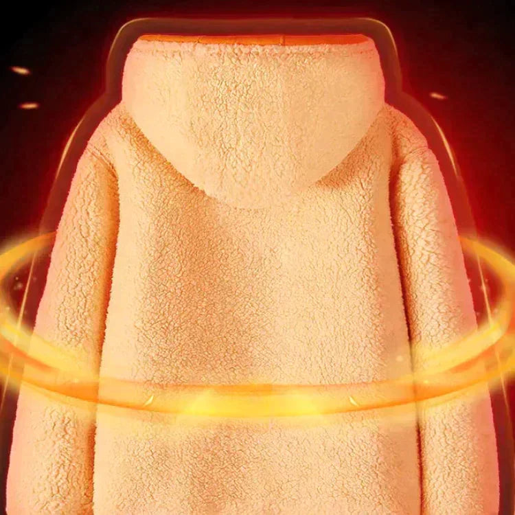 đ„Geeignet fĂŒr MĂ€nner und Frauenđ„ Doppellagige gepolsterte warme Unisex-Jacke