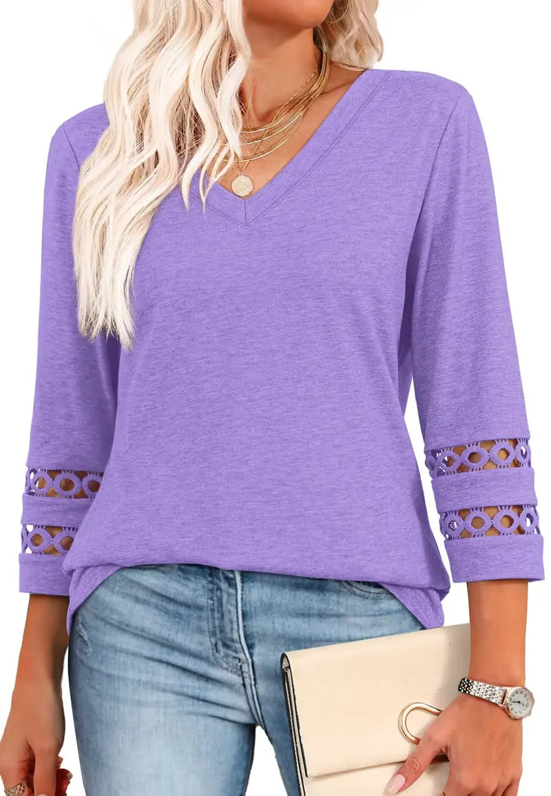 LuxeCurve | Flattering V-Neck T-Shirts