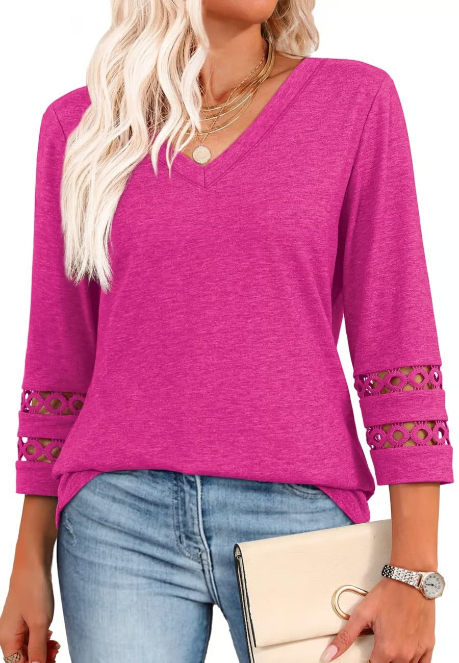 LuxeCurve | Flattering V-Neck T-Shirts