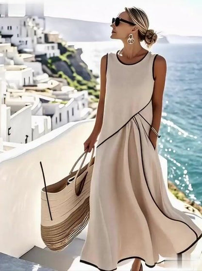 Women'S Loose Striped Print Dress