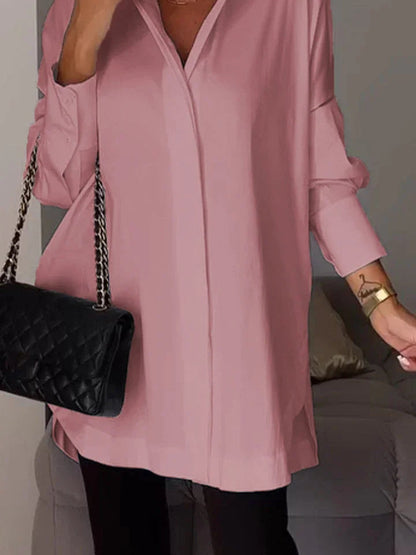 Women's Long Sleeve Shirt Collar Solid,Button Tops