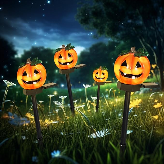 🎃Halloween Solar Resin Ghost Skull Ground Light👻