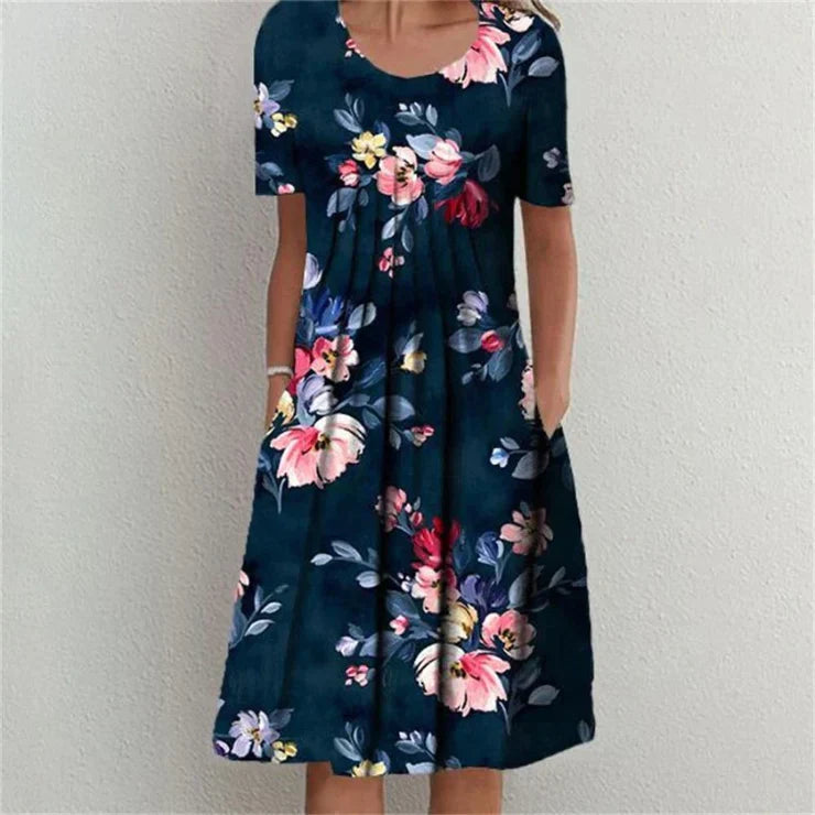 JO | Summer dress with vintage print and ruffles