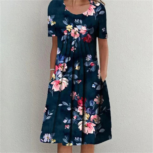JO | Summer dress with vintage print and ruffles