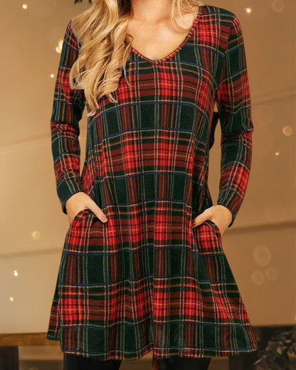 JO | Loose dress with Christmas check print