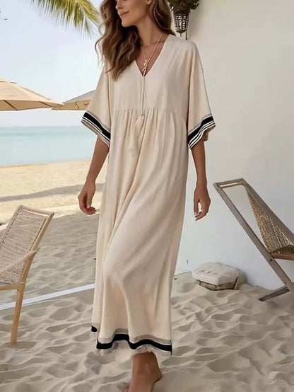 Women Summer Loose Striped Print Dress