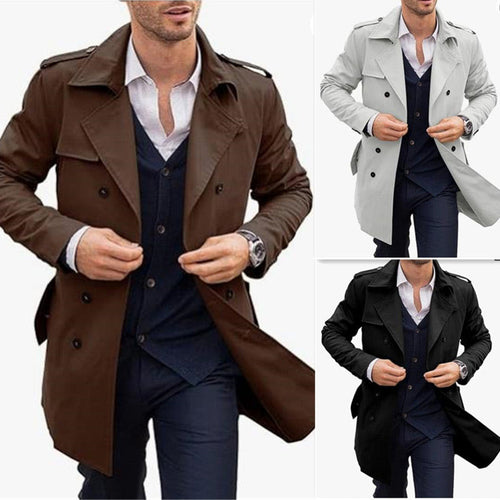 💥Black Friday Sales - 50% OFF💥Men's Lapel Double Breasted Coats with Pockets