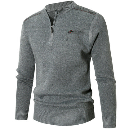 MEN'S CASUAL CREW NECK SWEATER SOLID COLOR AUTUMN AND WINTER INNER WEAR