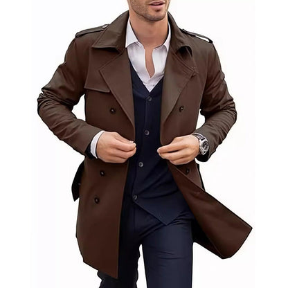 💥Black Friday Sales - 50% OFF💥Men's Lapel Double Breasted Coats with Pockets