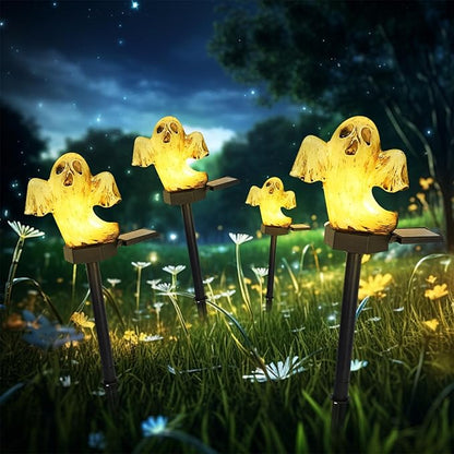 🎃Halloween Solar Resin Ghost Skull Ground Light👻