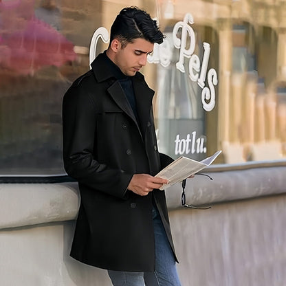 💥Black Friday Sales - 50% OFF💥Men's Lapel Double Breasted Coats with Pockets