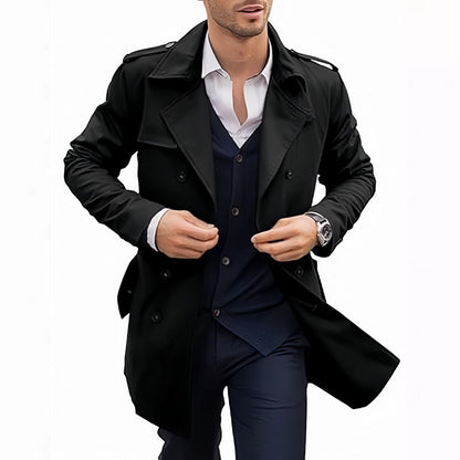 💥Black Friday Sales - 50% OFF💥Men's Lapel Double Breasted Coats with Pockets