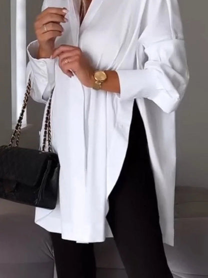 Women's Long Sleeve Shirt Collar Solid,Button Tops