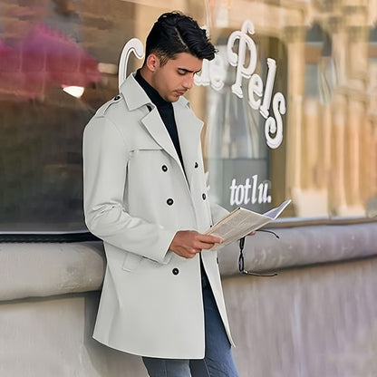 💥Black Friday Sales - 50% OFF💥Men's Lapel Double Breasted Coats with Pockets