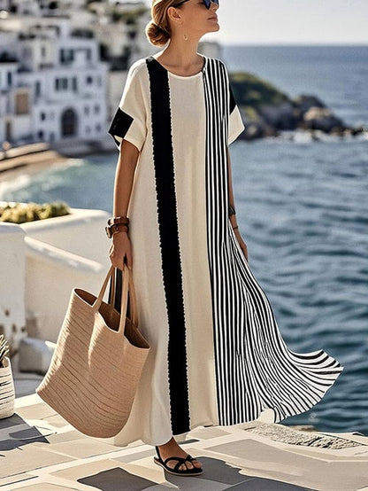 Women Summer Loose Striped Dress