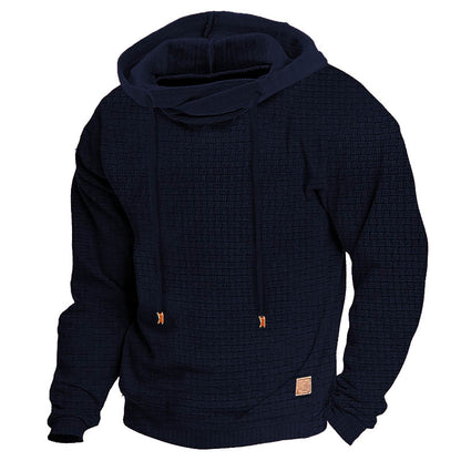 Men's Hoodie Outdoor Sports Solid Color Long Sleeve Daily Tops Apricot Sweatshirt