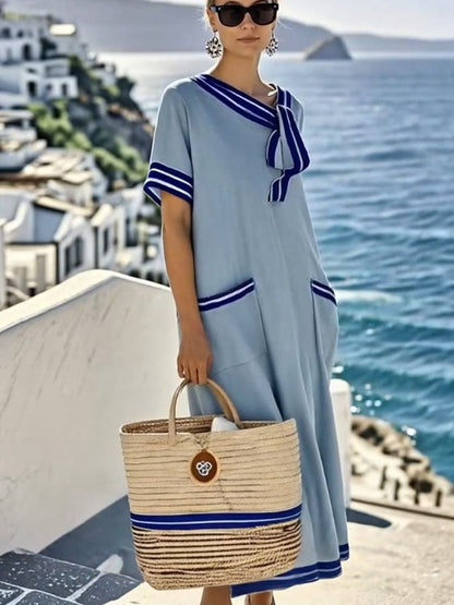 Women'S Loose Striped Print Dress