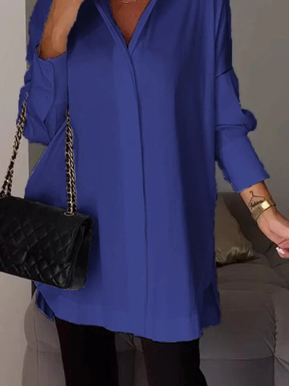 Women's Long Sleeve Shirt Collar Solid,Button Tops