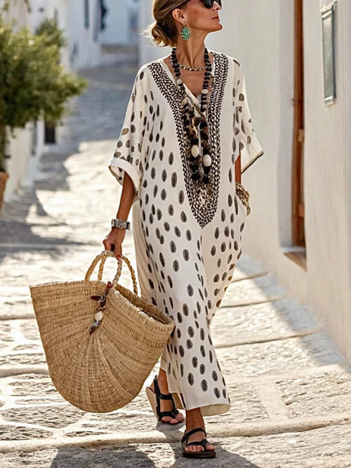 Women Summer Loose Polka Dot Dress