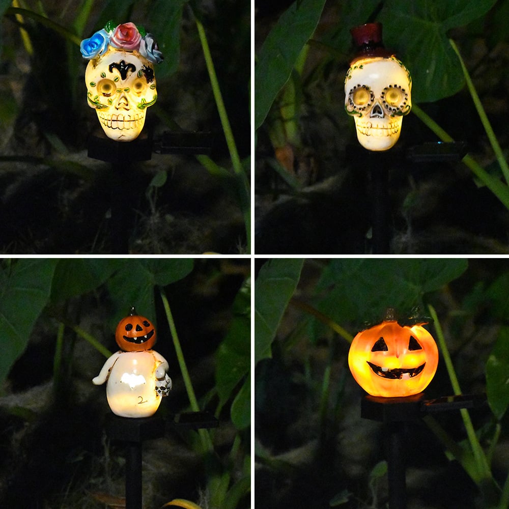 🎃Halloween Solar Resin Ghost Skull Ground Light👻
