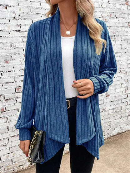 Temperament Commuter Women's New Fall and Winter Long-sleeved Solid Color Loose Comfortable Casual Cardigan Jacket