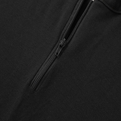 Men's Zip Half Shirt Tee Top Long Sleeve Shirt Fashion Designer Basic