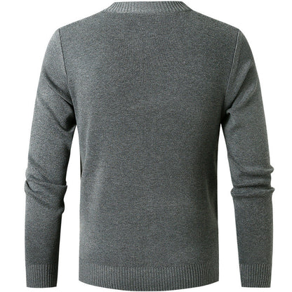 MEN'S CASUAL CREW NECK SWEATER SOLID COLOR AUTUMN AND WINTER INNER WEAR