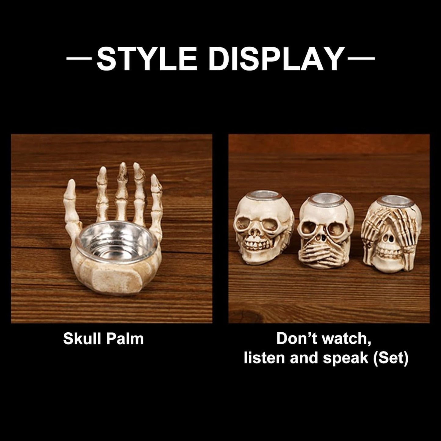 🏆2025 Halloween Hot Sale⚡Halloween Skull Candle Holder - Creepy Bone Candlestick for Gothic Table Decor & Horror Party