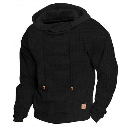 Men's Hoodie Outdoor Sports Solid Color Long Sleeve Daily Tops Apricot Sweatshirt