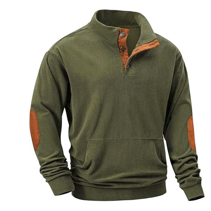 Men's Casual Long Sleeve Stand Collar Pullover Sweatshirts With Pocket