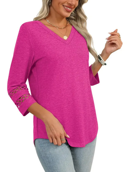 LuxeCurve | Flattering V-Neck T-Shirts